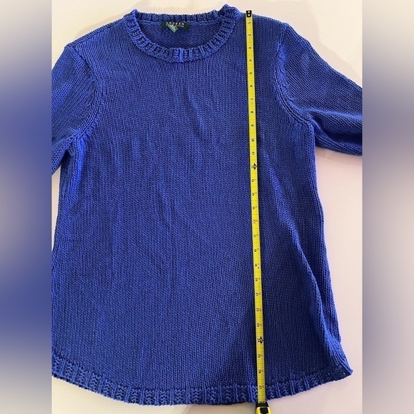 NWOT Vintage 90s Lauren Ralph Lauren purple open knit sweater crewneck sz XL - Picture 6 of 7